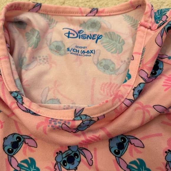 Disney Lilo And Stitch Pink Blue Dress Size S 6-6X - Picture 2 of 3